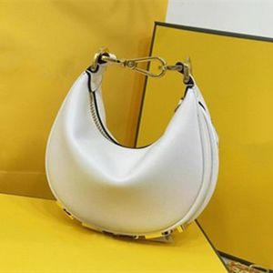 2022new brand praphy underarm bag mini crescent handbag metal chain designer messenger bag cowhide material 16.5x14x5cm