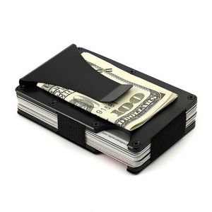 Erkek karbon fiber para klip alüminyum rfid engelleme mini minimalist cüzdan çantası kredi kartı sahipleri iş ince seyahat cüzdanları f051632