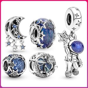 Charm silver 925 Dangle charm Stars bead moon pendant zircon Original Fit Pandora Bracelet