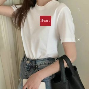 Men T Shirts Red Heart Embroidery Classic Casual T shirt Women Couples Tees Asian Plus Size XS XL Breathable Tops