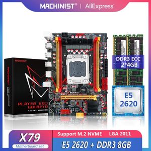 Motherboards MACHINIST X79 Kit Motherboard LGA 2011 Set Xeon E5 2620 CPU Processor 8GB(2*4GB) DDR3 ECC RAM Memory Combo NVME M.2 M-ATX X79-R