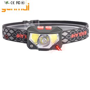 New Running Waterproof White Red Color C02 Sensor Led Headlamp XP-G Q5 Built in Battery Head Flashlight Lamp Headlight Bulbs Lights