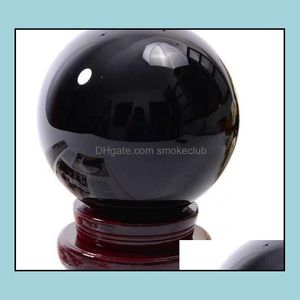 2022 New Wholesale 110Mm-Stand-Natural-Black-Obsidian-Sphere-Large-Crystal-Ball-Healing-Stone Drop Delivery 2021 Arts And Crafts Arts Gif