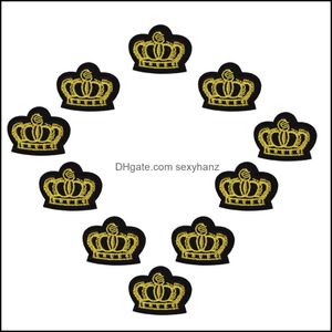 Sy Notionsverktyg Apparel Crown Badgees f￶r kl￤dj￤rnbroderade DIY Applique Sew On Styles Accessories Clothel Delivery 202