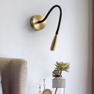 Lâmpada de parede nórdica LED moderno LED Criativo Ajuste lâmpadas flexíveis para a sala de estar de cabeceira de dedução interna Leitura de LightSwall Poly LightSwall