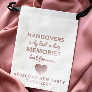 20Pcs Personalized Survival Kits Hangover Kit Custom Bachelorette Hen Party Favor Bags Groomsmen Wedding Gifts 220707