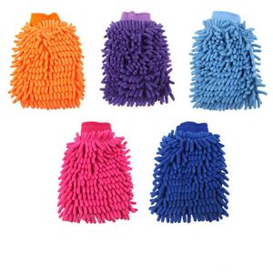 Chenille Microfiber Scratch-Free Free Car Wash Mitt Gloves両面家庭用クリーニングツールクリーニンググローブ編成ミット濃厚なHot SN6743