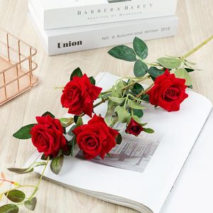 Dekorative Blumen Kränze künstlicher Seiden Rose Lange Zweig gefälschte Hochzeit Home Tischdekor Valentinstag Geschenkpflanzen Zimmer Dekoriond