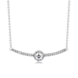 Collana rotonda scintillante catena per donna uomo autentico argento sterling 925 adatto stile Pandora collane gioielli regalo 398490C01-45