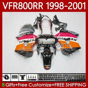 OEM BODY DO HONDA VFR 800RR 800 CC RR Interceptor Hot Repsol 1998-2001 128NO.175 VFR-800 VFR800 RR VFR800RR 98 99 00 01 800CC VFR800R 1998 1999 2000 2001 Kit worywczy