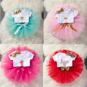 Girl's Dresses Year Baby Girls First Birthday Party Dress Born Christening Gown Clothing Infant Princess Tutu Lace DressGirl's