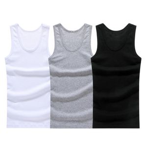 3pcslot Cotton Mens Underwear Sleeveless Tank Top Solid Muscle Vest Undershirts Oneck Gymclothing Tshirt mens vest Male 220711