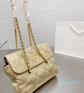 Designer Bolsas de ombro de luxo de alta qualidade Bolsas de corrente de ouro de nylon