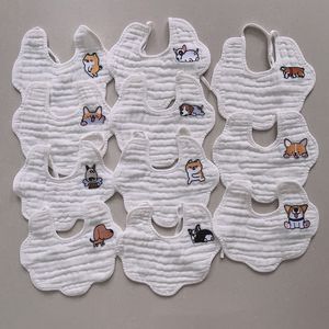 100% Cotton Soft Baby Bibbs nyfödd spädbarn söt tecknad hund drool haklapp burp tyg småbarn saliv handduk hög kvalitet