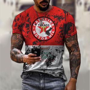 Moda w stylu Retro 3d drukuj męskie koszulki letnie wokół szyi odzież z krótkim rękawem Street ponadgabarytowych T Shirt topy Tees 6xl