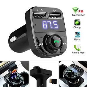 X8 FM FIR sem fio Carregador AUX Modulador Bluetooth HandsFree Car Kit de áudio MP3 Player 3.1a Charge dual USB Chargers para iPhone Samsung