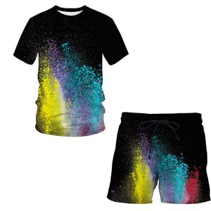 Treno masculino Treno 3D Imprimir camisetas masculinas Terno de praia Terno de praia Moda respirável Moda curta Casual Street Arenes