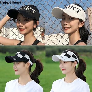 Reticolo Stampa Moda Vuoto Top Ciclismo Sport Protezione solare Visiera parasole Elastico regolabile Cappello da tennis Berretto da baseball Gorras 220617