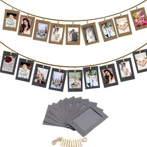 10 pezzi fai da te cornice Po cornice in legno clip di carta portafoto decorazione da parete per la festa di laurea di nozze Po Booth Puntelli 220719