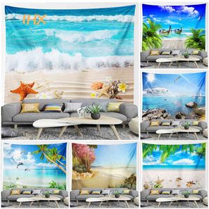 Tobestry dywan plażowy Wiszący Kawaii Decor Room Hippie Boho Ocean Landscap