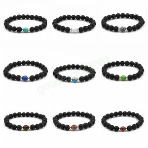 Mode manuelle Perlen Armband Perle für Schmuck machen natürliche schwarze Energie vulkanische Felsen Perlen Vintage