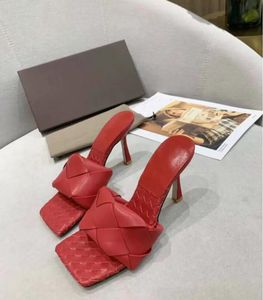 ultime pantofole intrecciate con tacco alto scarpe da donna in lattice di pelle smerigliata scarpe da donna con punta aperta scarpe da donna con tacco piatto