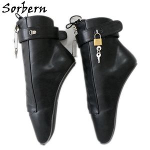 Sorbern 발목 부츠 잠금 장치가있는 BDSM 신발 부츠 부츠에 대한 BDSM 신발