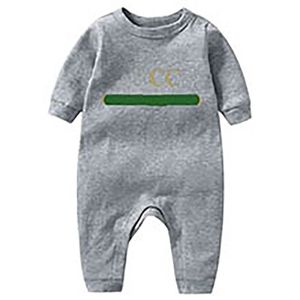 Pajacyki dla noworodków W magazynie niemowlęcym Chłopcy dziewczęta Projektant mody drukuj luksusowa czysta bawełna Kombinezon z długimi rękawami