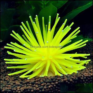 Decorations Aquariums Fish Pet Supplies Home Garden 10Cm Sile Simation Artificial Tank Aquarium Fake Coral Plant Underwater Aquatic Sea An