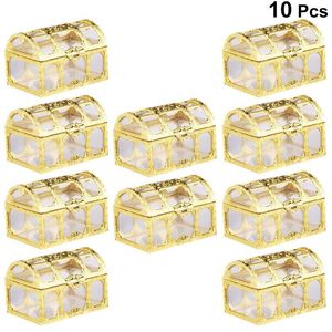 10pcs Creative Candy Box Treasure Brust Form Zuckerbehälter Halter Geschenke Aufbewahrungspartyzubehör für Hochzeit (golden) CX220423