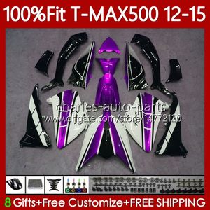 Yamaha Tmax Max 500 Max-500 Tmax-500 2012 2014 2015 2015 FaiRings 113NO.97 T Max500 T-MAX500 12-15 TMAX500 12 13 14 15 주사 금형 본체를위한 흰색 자주색 OEM 차체
