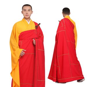 Men's Trench Coats Hook Ring Heightening Craft Gold Thread Embroidery Cassock Double-Layer Ancestral 7 Confessional Robe Confessional Monk Clothing