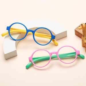 Okulary przeciwsłoneczne podwójny kolor silikonowy rama dla dzieci okulary komputerowe anty blue światło glasse anty promieniowanie Uv400 dzieci wideo gier szklarnia