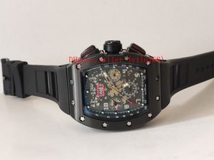 Orologio meccanico da uomo di alta qualità di vendita calda Data 50mm x 40mm R 011 Cinturini in acciaio inossidabile nero Sport automatici