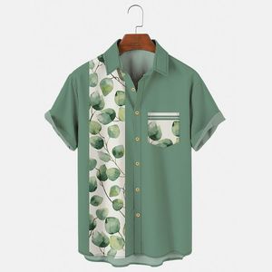 Men's Casual Shirts Summer 3D Impressive Print Botanical Pattern Men's Shirt Designer Fashion Single Breasted Cardigan Art Painting Tren