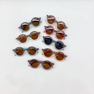 Kids Sunglasses Leopard Printed Sun Glasses Girls Round Frame Sunglass Baby Sunscreen Visor Fashion Glasses