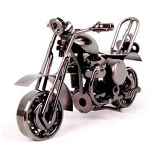 Motorcycle Shaepe Ornament Hand Mede Metal Iron Art Craft For Home Living Room Decoration Supplies Kids Gift C0411