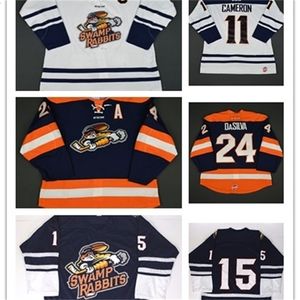 Chen37 C26 Nik1 Wholesale Customize ECHL Greenville Swamp Rabbits Mens Womens Kids 11 Bretton Cameron 24 Justin DaSilva Cheap Hockey Jerseys Goalit Cut