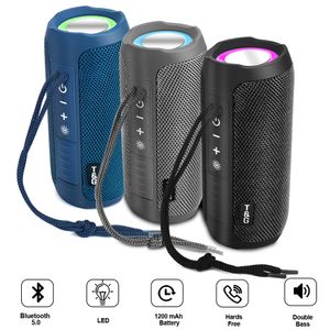 TG227 Portable Bluetooth مكبرات صوت لاسلكية LED 1200MAH مقاوم للماء باس باس بوكس ​​AUX TF BT USB مكبرات الصوت