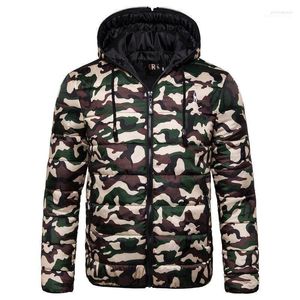 Men's Down Parkas 2022 Jaqueta de inverno à prova d'água Homens com capuz com capacete de casaco quente com zíper de camuflagem de camuflagem Phin22