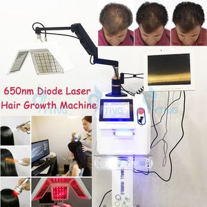 最新のダイオードレーザーヘア成長マシンプロフェッショナル頭皮脱毛処理ポータブルミニ機器サロンの使用