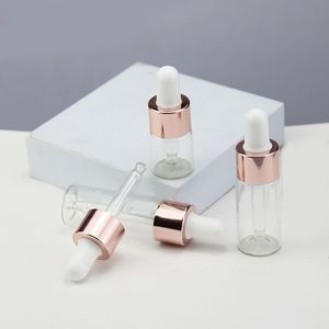 5ml 10ml 15ml 20mlクリアガラスエッセンシャルオイル目ドロッパーボトル化粧品サンプルバイアル添え