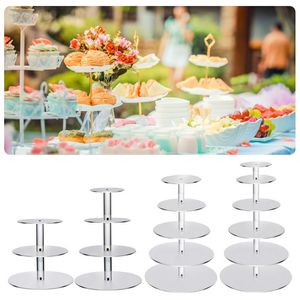 Other Festive & Party Supplies 4 5 6 7 Tier Acrylic Cake Display Stand Transparent Round Detachable Dessert Fruit Cupcake Holder For Wedding