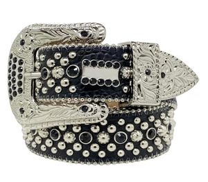 أحزمة Louluen للنساء مصممة أحزمة Mens BB Simon Rhinestone Belt مع Bling Rhinestones كهدية Alex Ani Black LVS