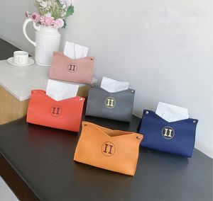 Fashion Leather Tissues Box Luxury Designer Tissue Boxes Classic Brand High Quality Home Table Decoration Kitchen Dining Decor Napkins Storage Case
