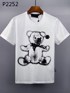 camiseta plana camisetas phillip plla gráfico camiseta homens designers de melhor venda pp diamante diamante curto scurve dollar urso marca camise