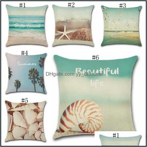 Подушка для корпуса постельные принадлежности для дома текстиль сад LL Ders ers Ocean Beach Decorative Hawaii Theme Throf Pillo dhbvl