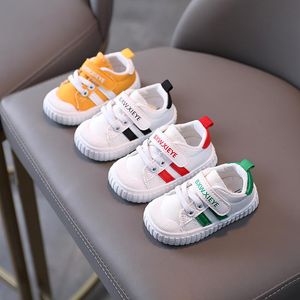 Wholesale first walk baby resale online - Athletic Outdoor Boys Girls Casual Shoes Striped White Rubber Sole Baby First Walk Shoe Toddler Leisure Spring Fashion Children Snea