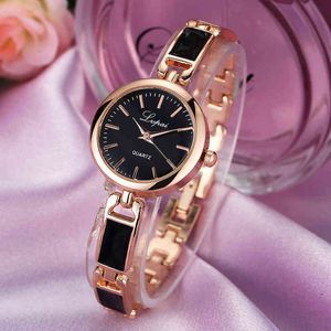 Kvinnors handledsarmband ES Fashion Ladies S unisex rostfritt stål Rhinestone Quartz Wrist Reloj de Mujer Y220707