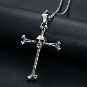 Vintage Gothic Metal Cross Cross Naszyjnik dla mężczyzn przekonanie religijne Punk Hip Hop Naszyjnik